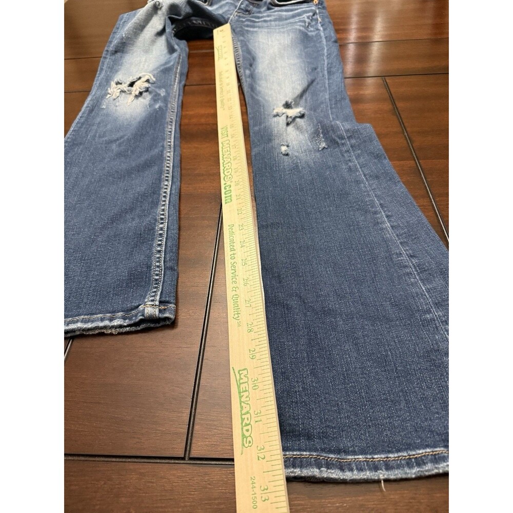 BKE Stella Mid Rise Bootcut Distressed Jeans 27x33.5 (27.5x32.5) Perfect Fade - Picture 10 of 11